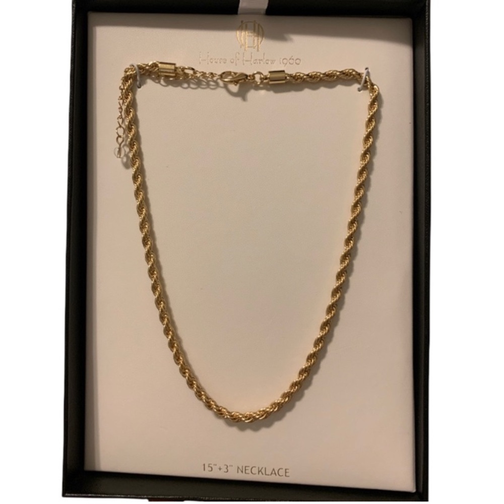 House of Harlow 1960 Gold Necklace 15”+3”